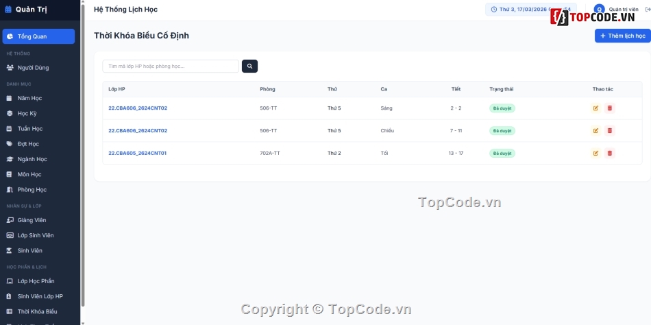 quản lí sinh viên,lịch,lập lịch